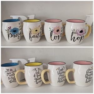Love, Hope, Pray, Faith Mug set